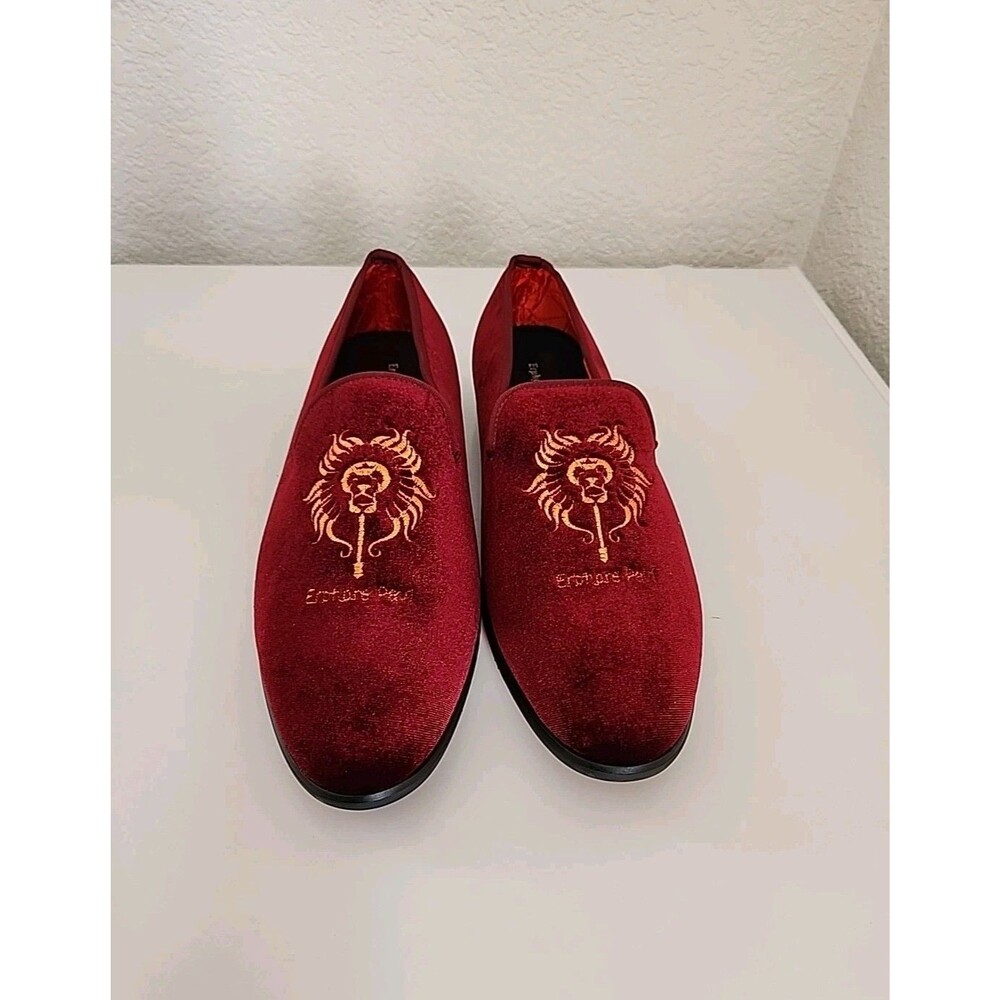 Erphpre Paul Men’s Slipper Maroon With Gold Lion, Inside Shoes House Size 47 New